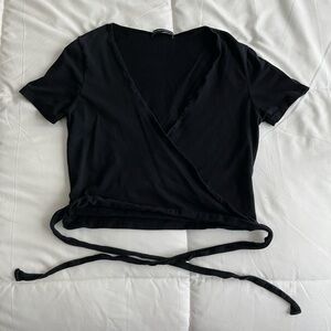 Brandy Melville Cropped Wrap Top